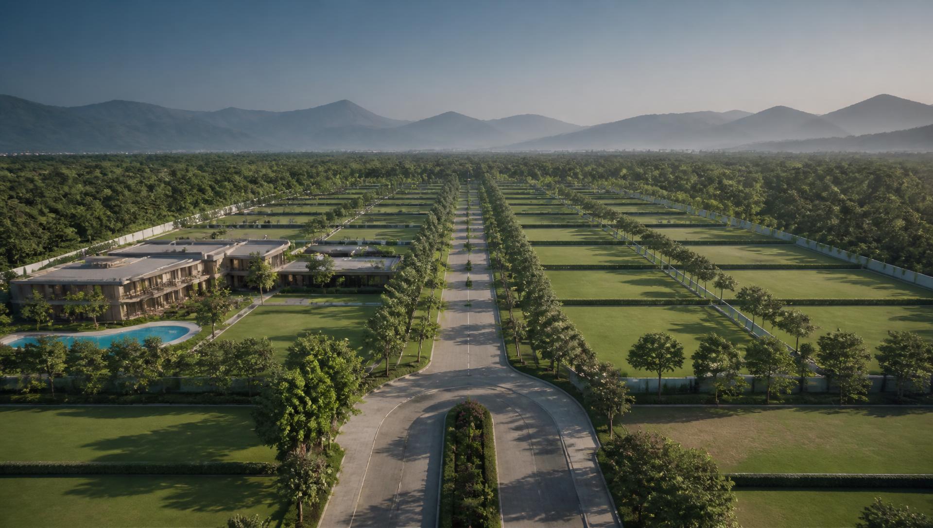 Aerial view of premium plotted development