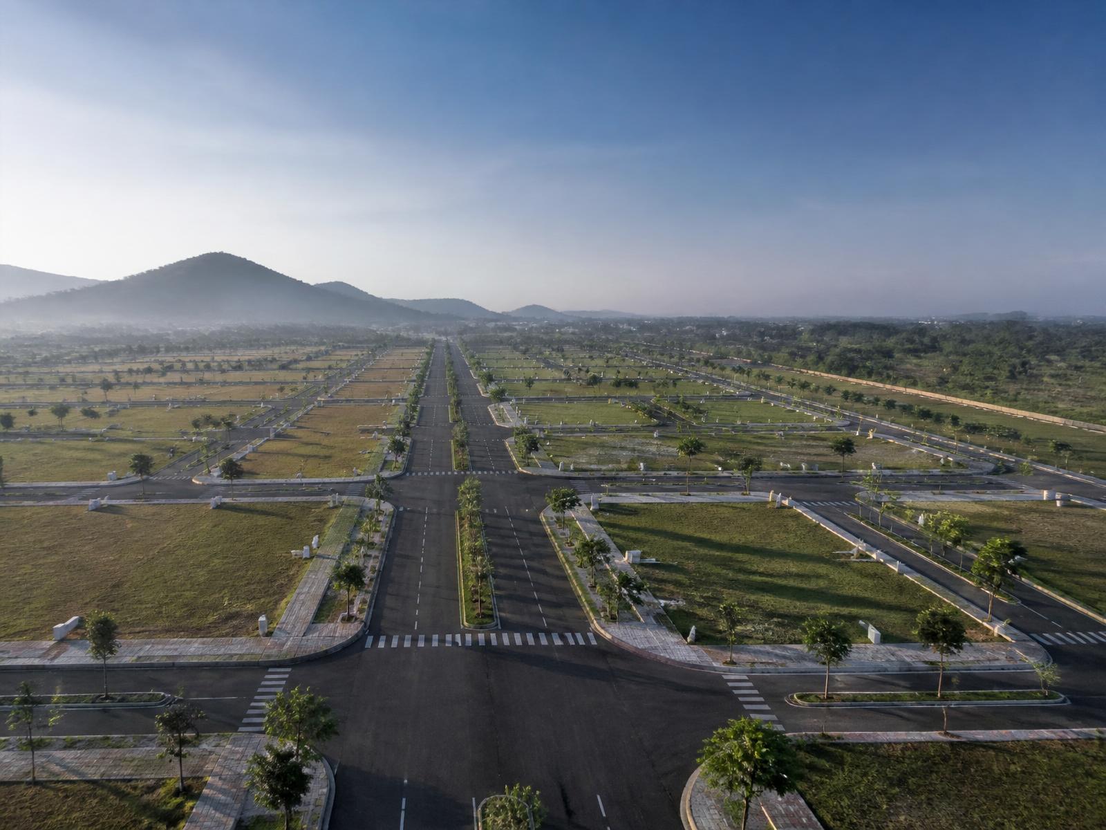 Aerial view of premium plotted development